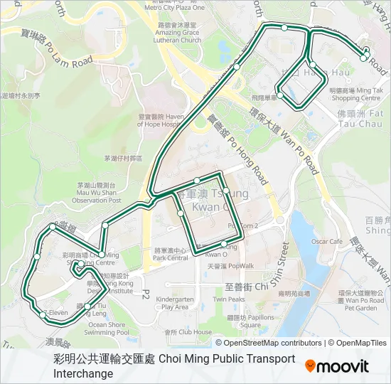 108A Bus Line Map