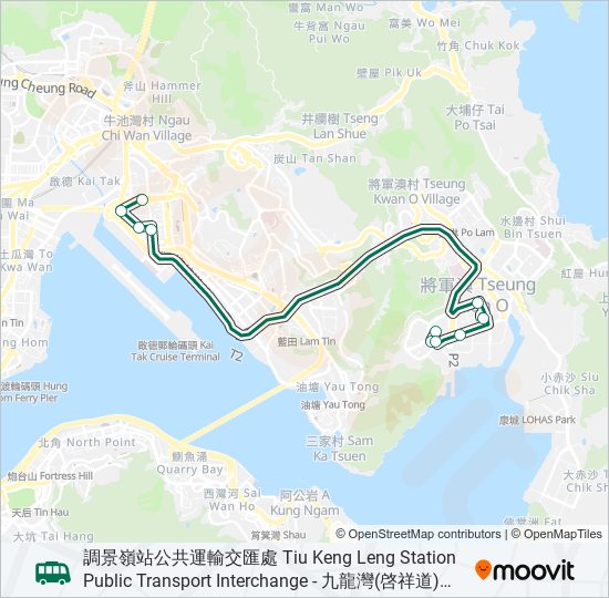 110A bus Line Map