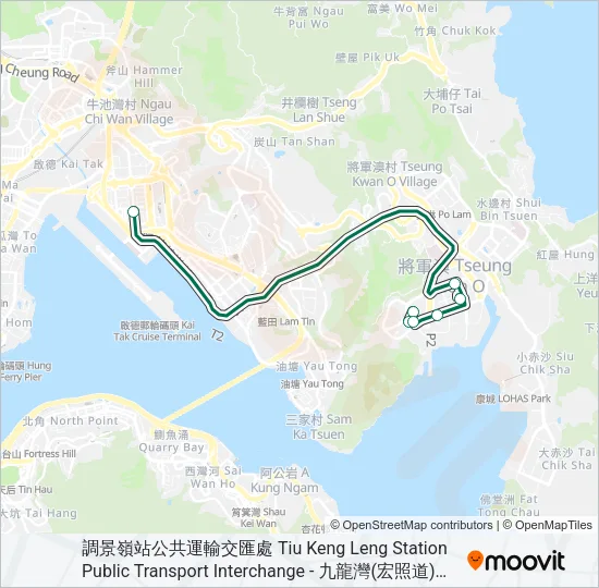 110A Bus Line Map