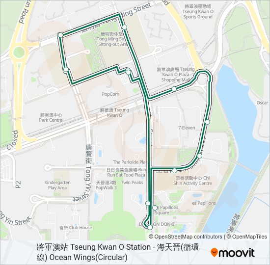 巴士114A的線路圖