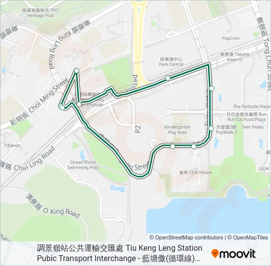 114B Bus Line Map