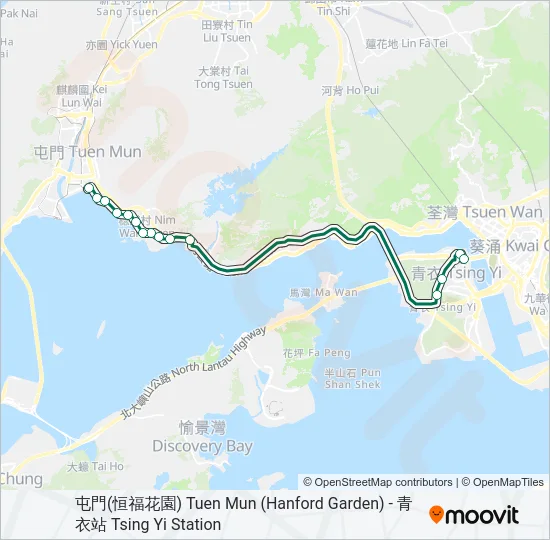 140M Bus Line Map
