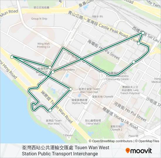 301M Bus Line Map