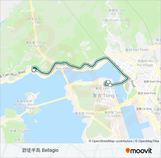 308A Bus Line Map