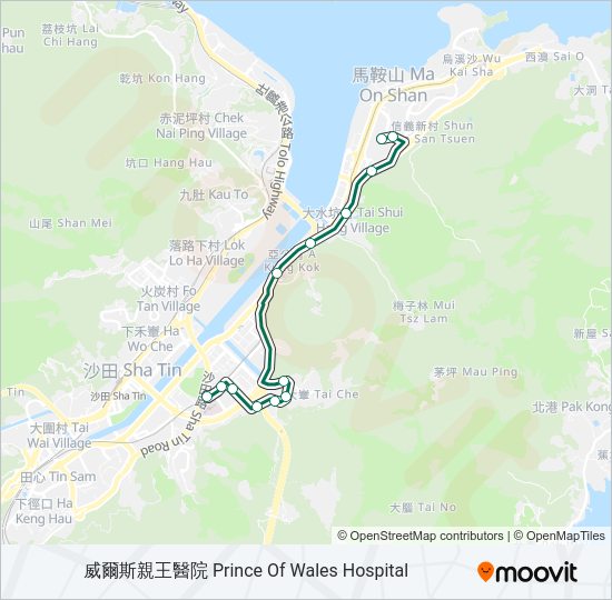 巴士808P的線路圖