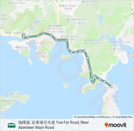 52 Route: Schedules, Stops & Maps - 漁暉道, 近香港仔大道 Yue Fai Road, Near ...