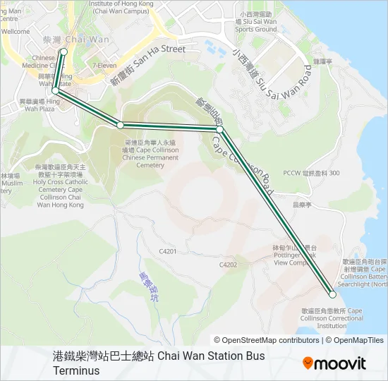 巴士18M的線路圖