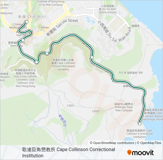 18M Bus Line Map