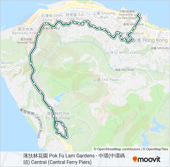 巴士22S的線路圖