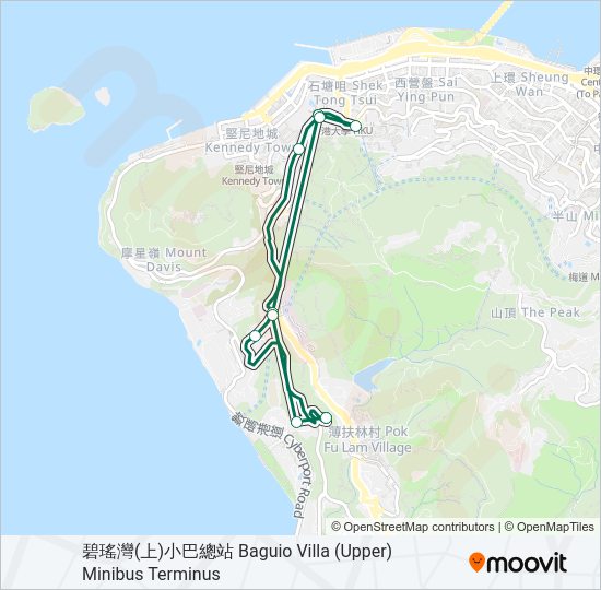 巴士28M的線路圖