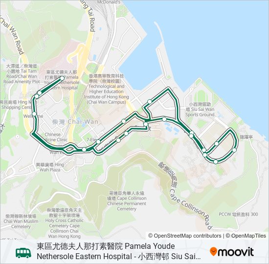 47E bus Line Map