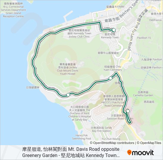 巴士54S的線路圖