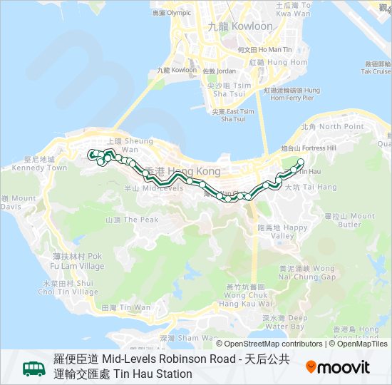 56B bus Line Map