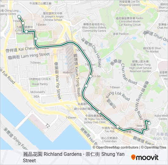 巴士56的線路圖