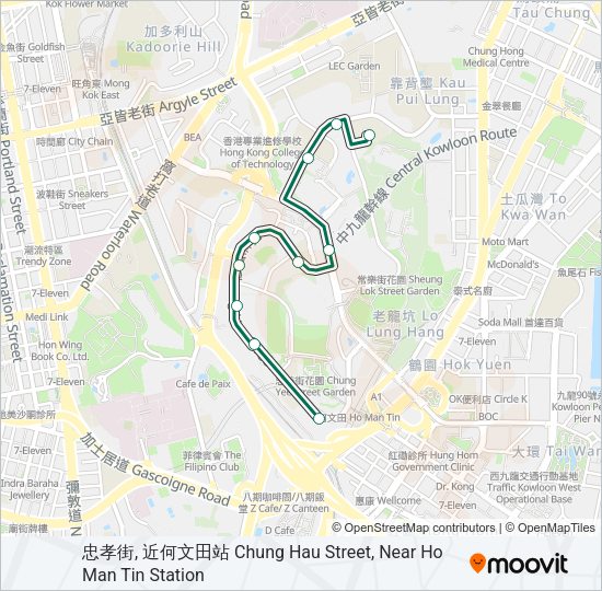 巴士8M的線路圖