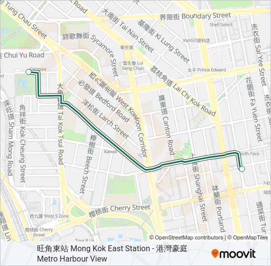 巴士12B的線路圖