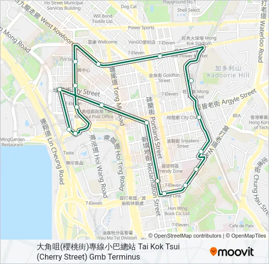 12S Bus Line Map