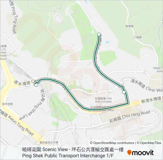 巴士16B的線路圖