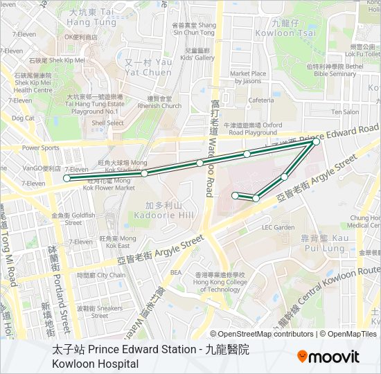 巴士17M的線路圖