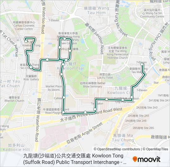 巴士25M的線路圖