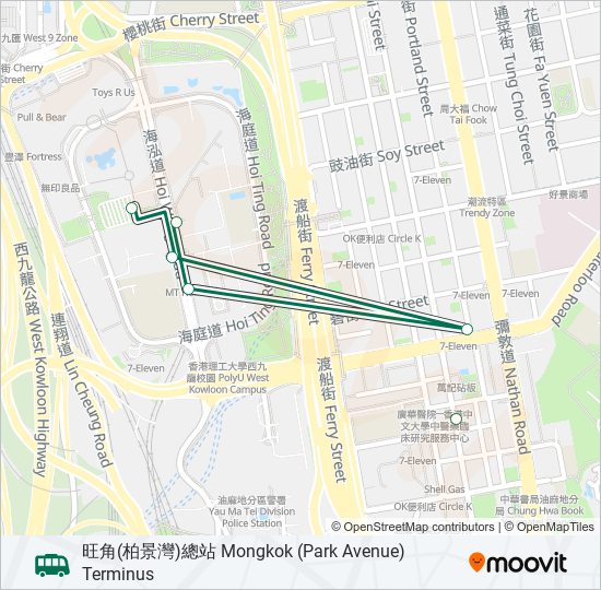 43M bus Line Map