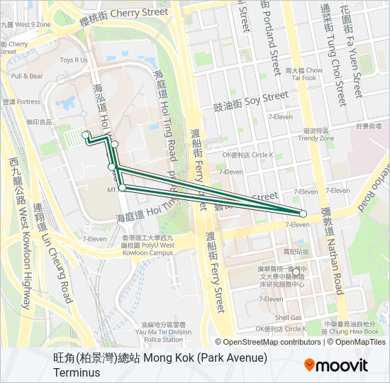 巴士43M的線路圖
