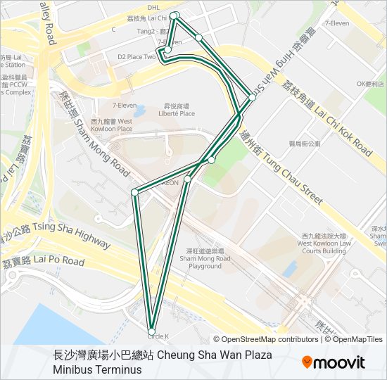 巴士44A的線路圖