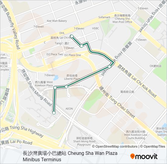 巴士44A的線路圖