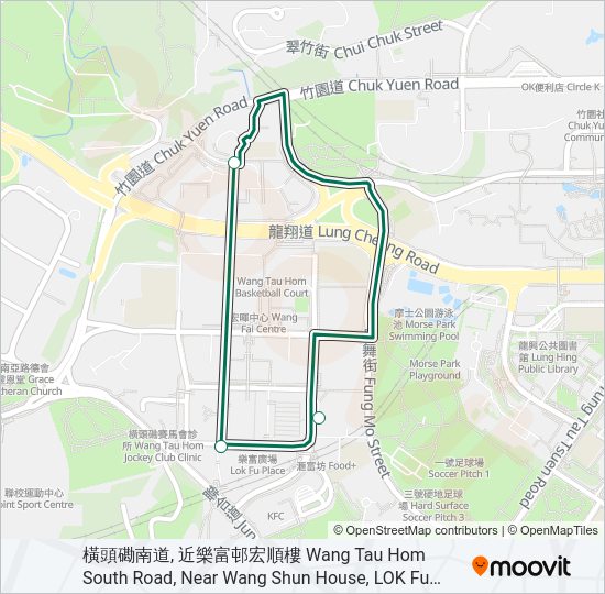 巴士53M的線路圖