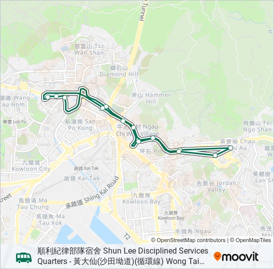 54S bus Line Map