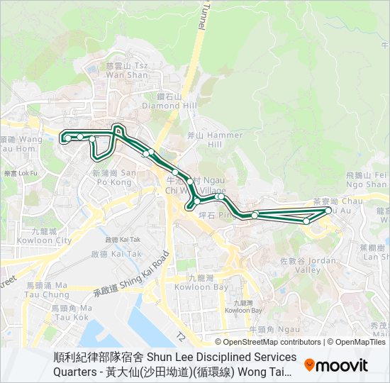 巴士54S的線路圖
