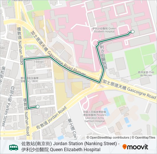 57M bus Line Map