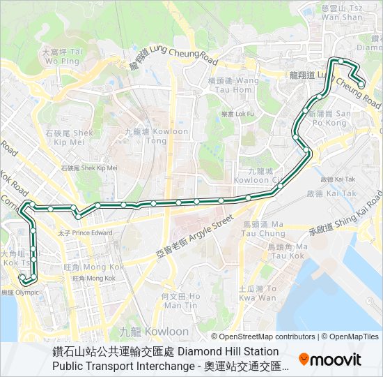 巴士70A的線路圖