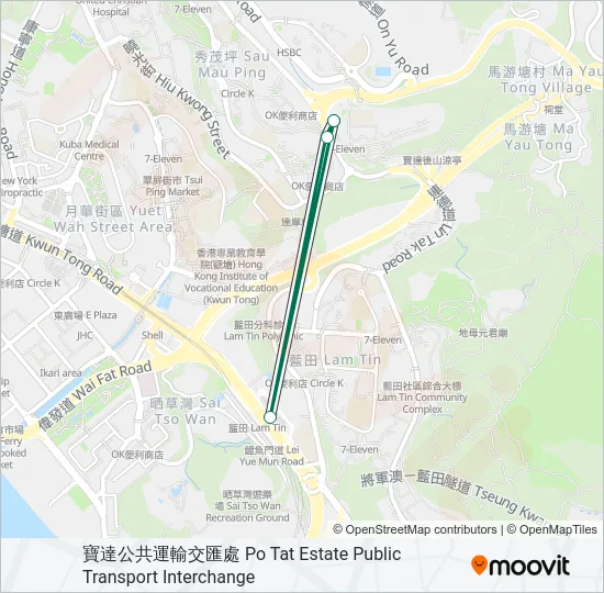 71A Bus Line Map