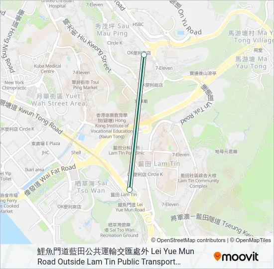 71B Bus Line Map