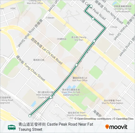 巴士75M的線路圖