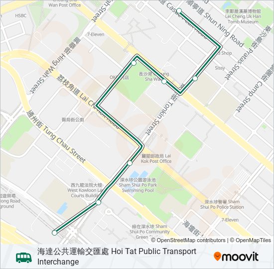 75M bus Line Map