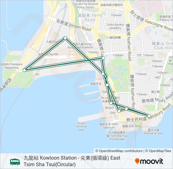 77M bus Line Map