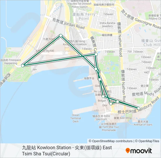 77M Bus Line Map