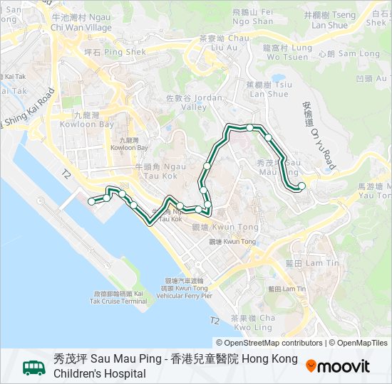 90B bus Line Map