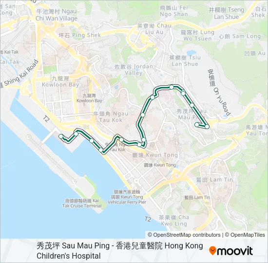 90B Bus Line Map