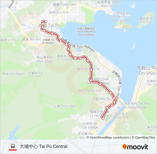 巴士872的線路圖