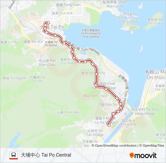 872 Bus Line Map