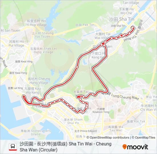 286A Bus Line Map