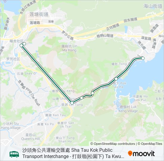 55S bus Line Map