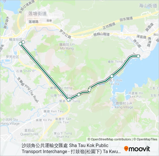 巴士55S的線路圖
