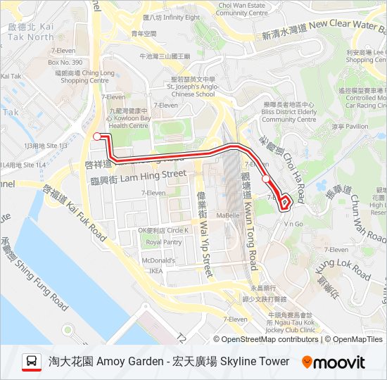 巴士5M的線路圖