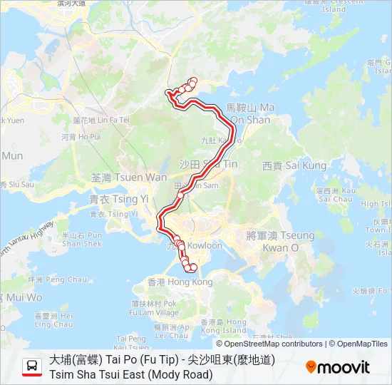 271A Bus Line Map