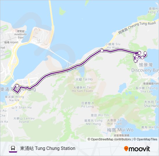 巴士DB01A的線路圖