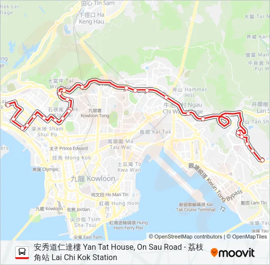 214P Bus Line Map